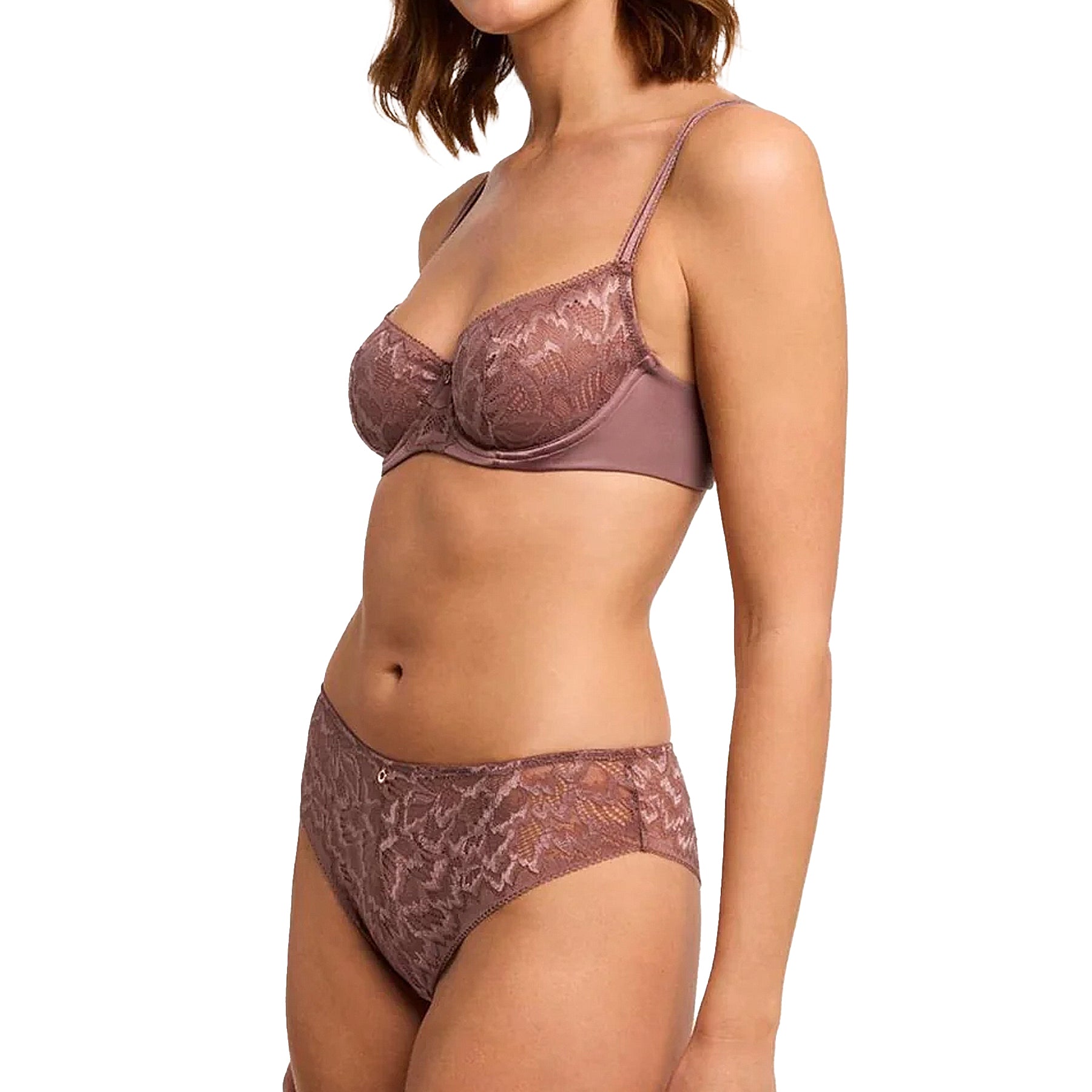 Montelle Flirt Demi Lace Bra 9705 Woodrose Set