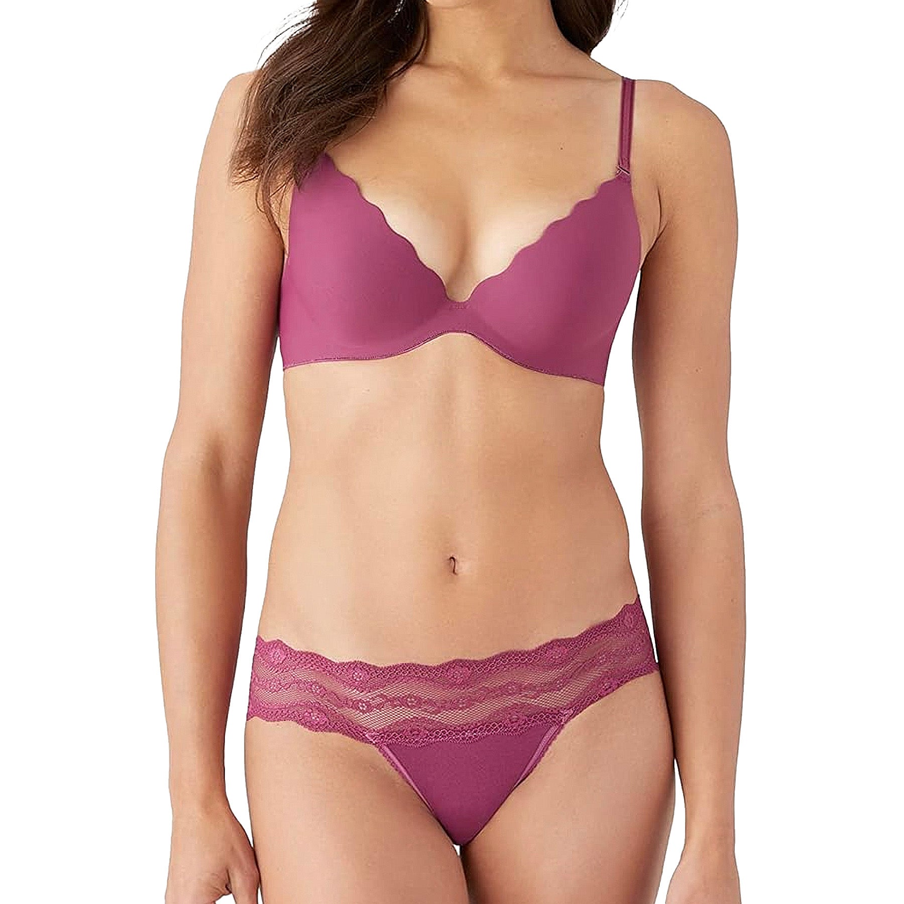 Wacoal b.tempt'd b.wow'd Push Up Bra 958287 Pink Set