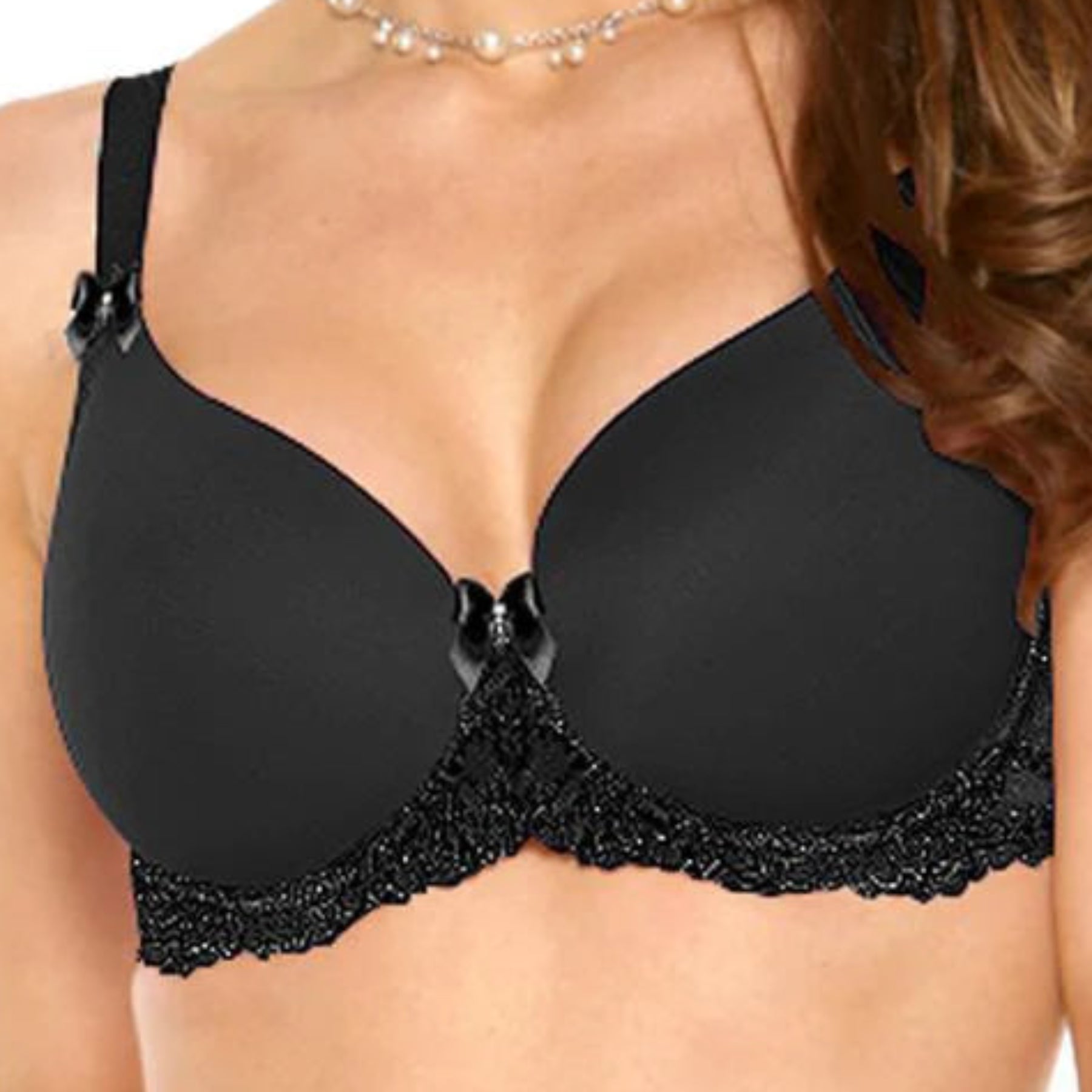 Fit Fully Yours Elizabeth Smooth Lace Bra B1032 - Black