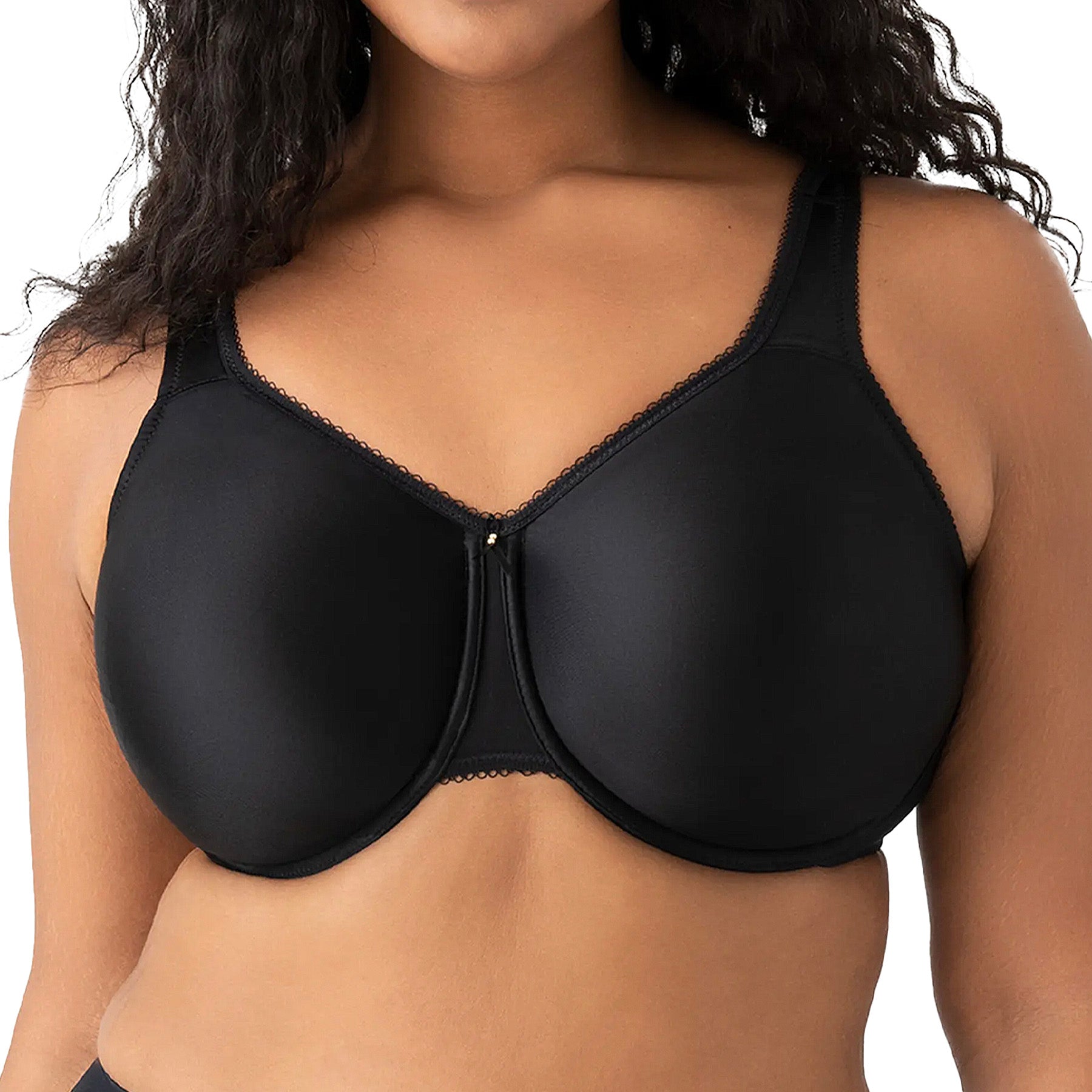 Wacoal Basic Beauty Full Figure Seamless Underwire Bra 855192 Black Front