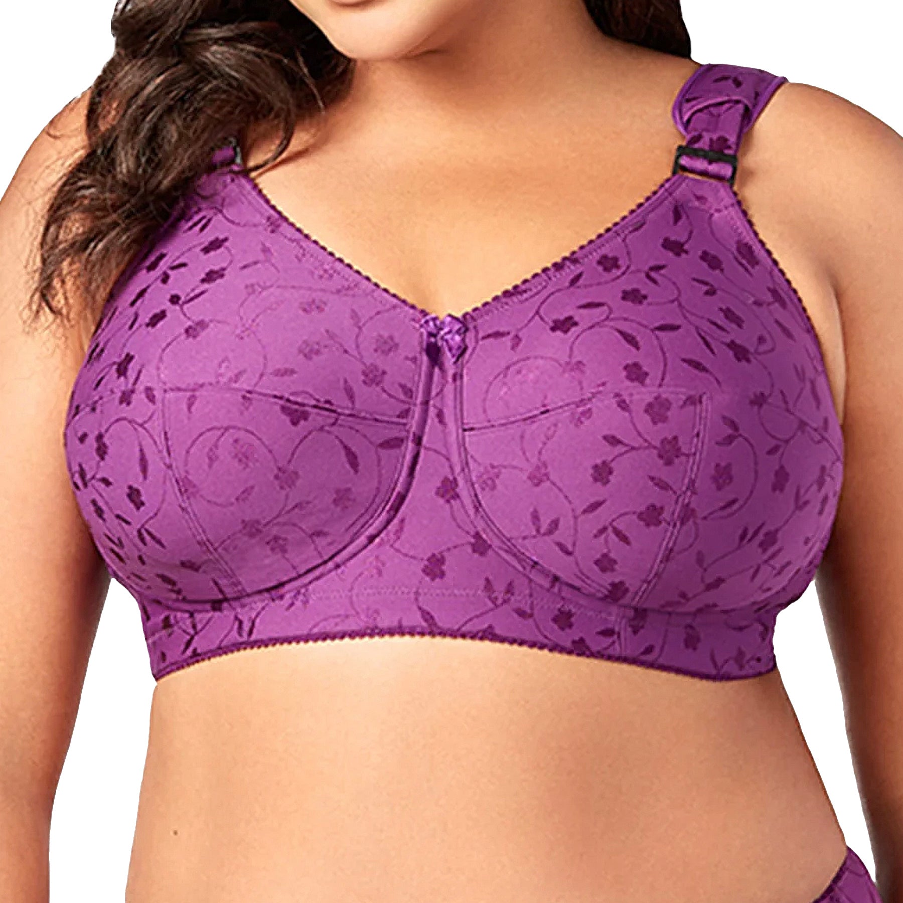 Elila Jacquard Soft Cup Bra 1305 Aubergine Front