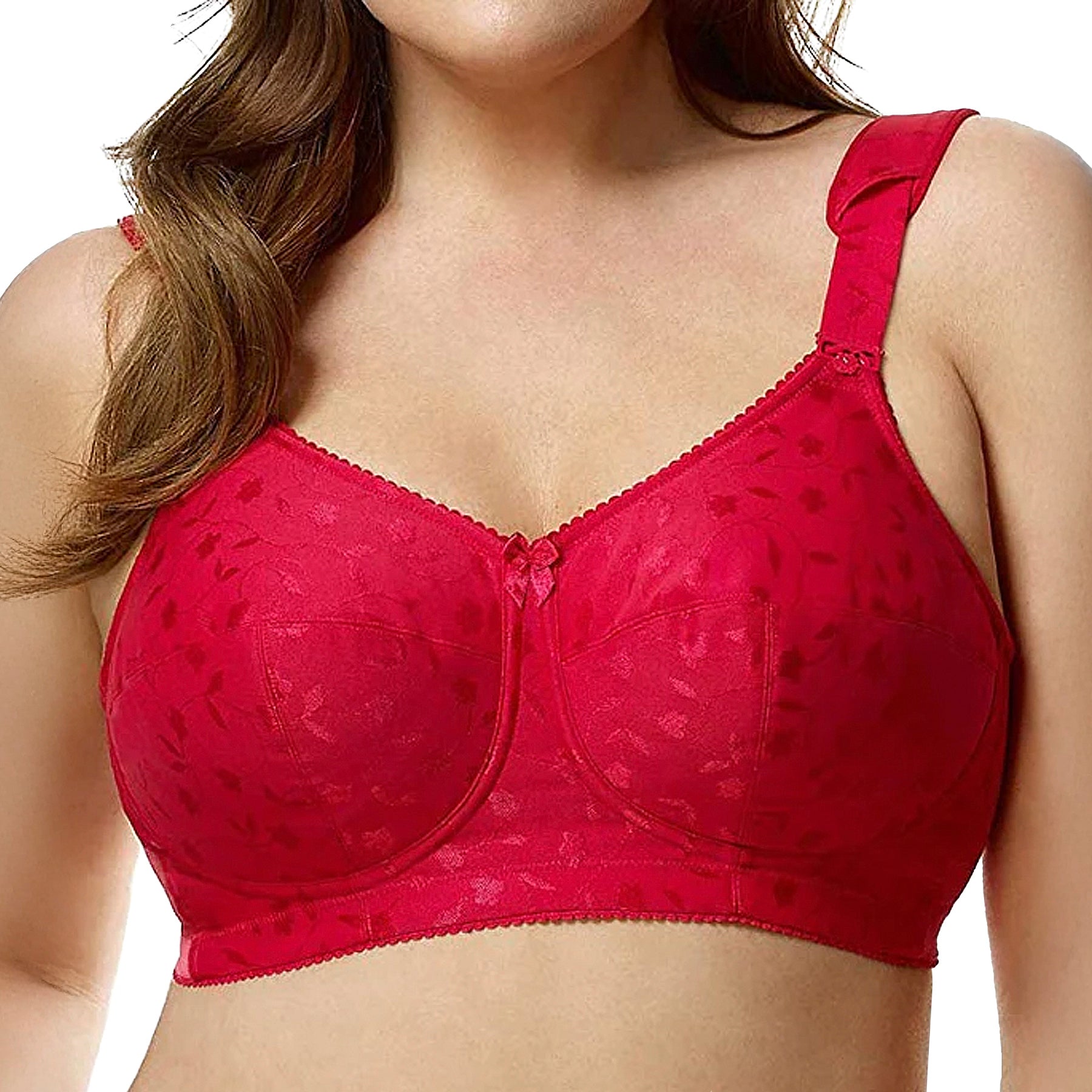 Elila Jacquard Soft Cup Bra 1305 Red Front