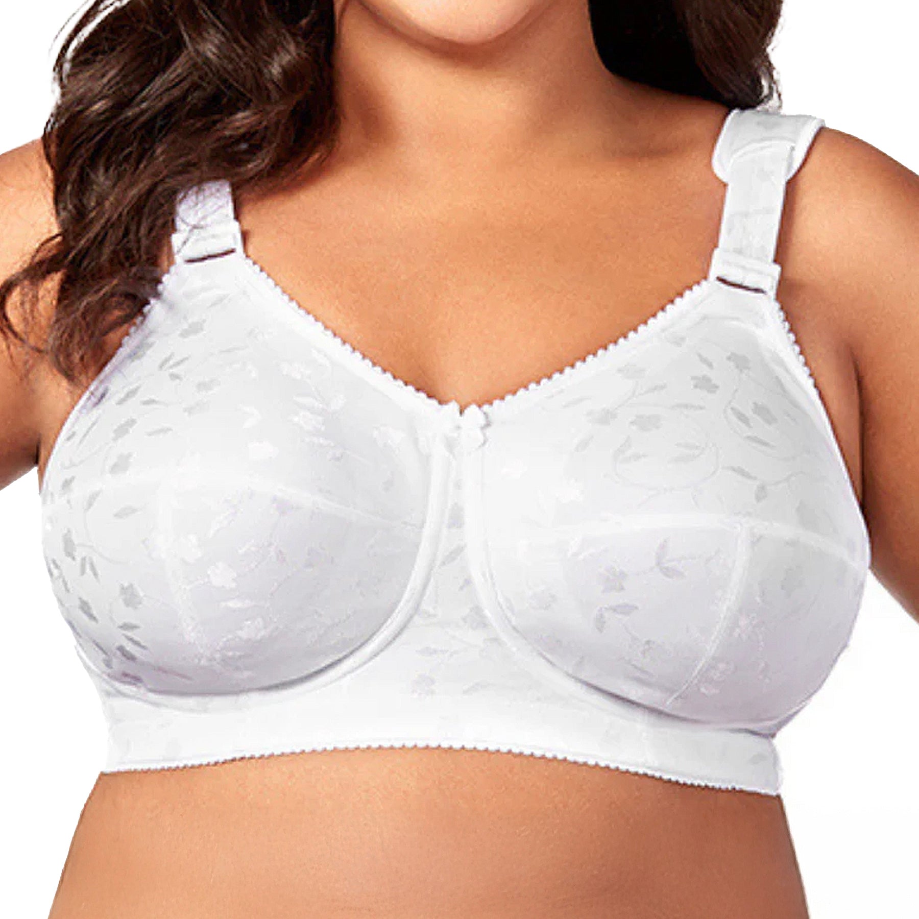 Elila Jacquard Soft Cup Bra 1305 White Front