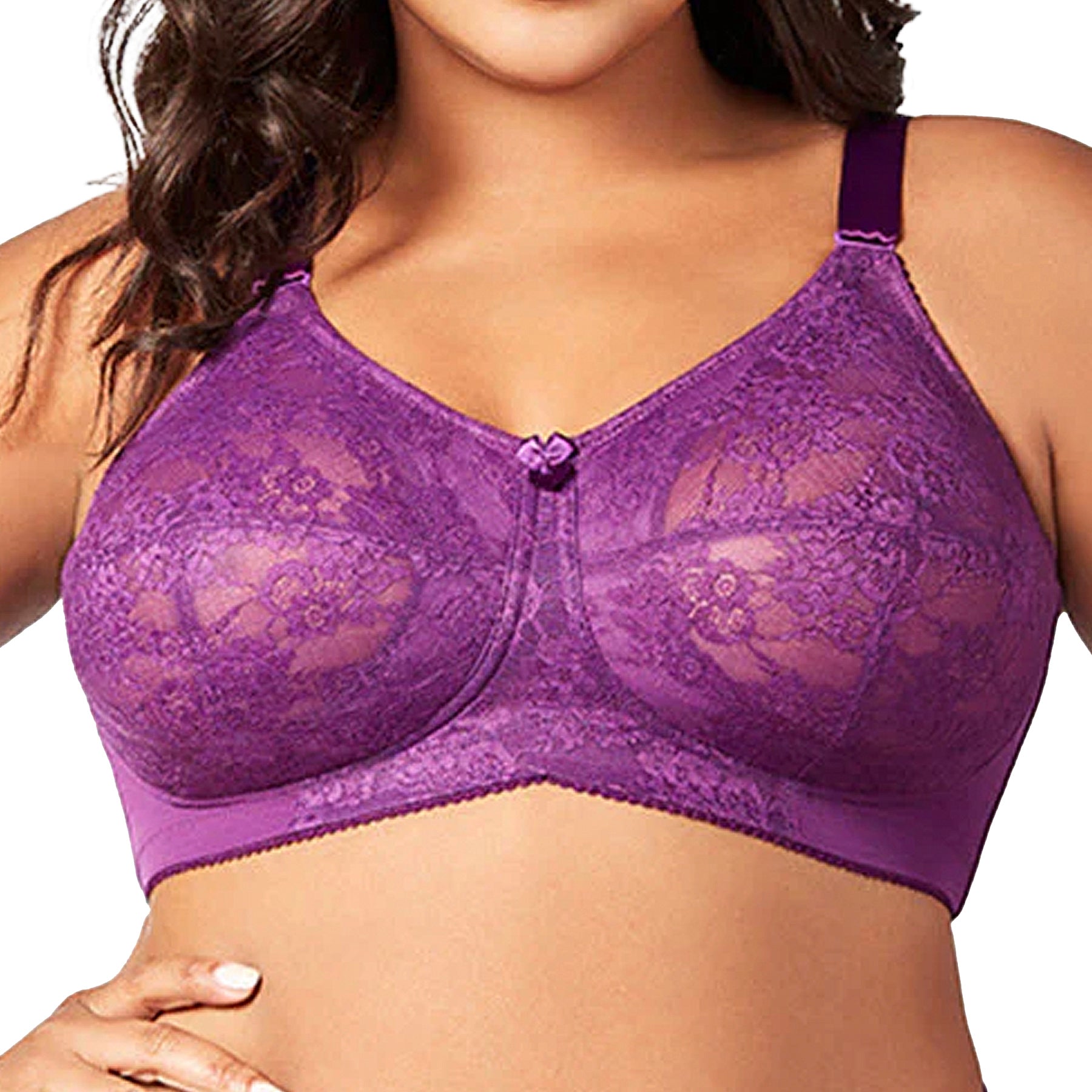 Elila Lace Soft Cup Bra 1303 Aubergine Front