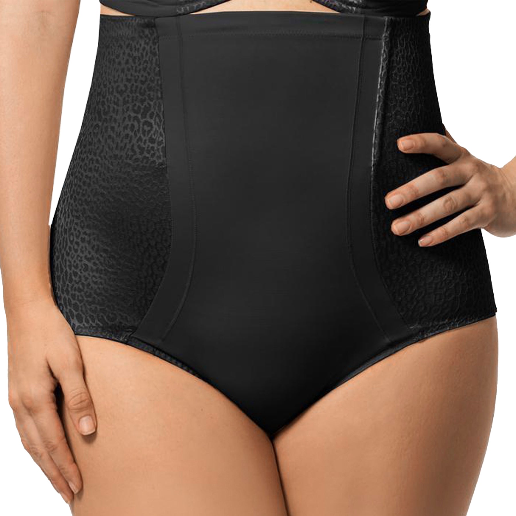 Elila Leopard High Waist Shaper 8203 Black Front