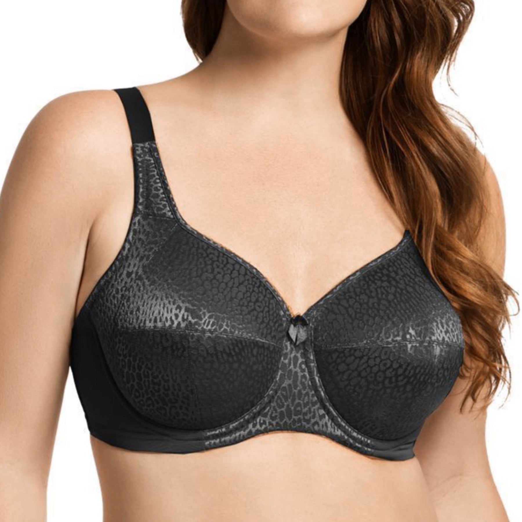 Elila Leopard Lace Underwire Bra 2211 Black Front