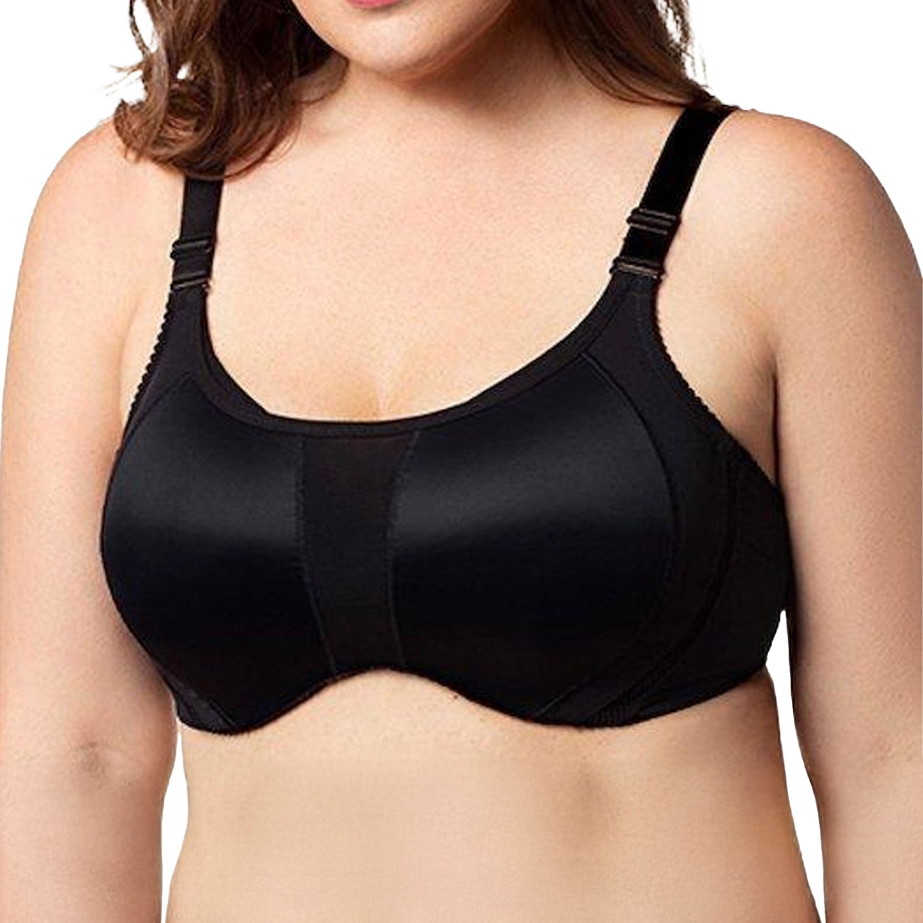 Elila Microfiber Underwire Sports Bra 2511 Black Front