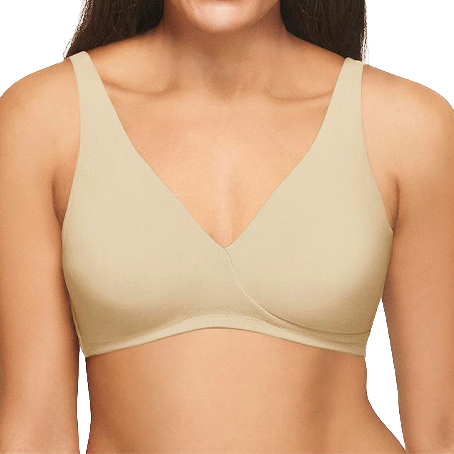 Wacoal How Perfect Full Figure Wire Free Bra 852389 Sand Front