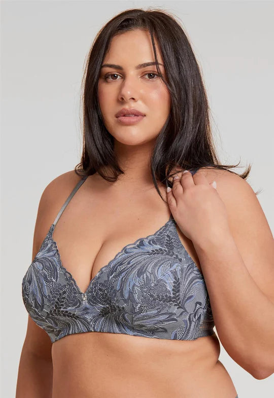 Montelle Silk & Smoke Wire Free Bra 9485 - French Floral