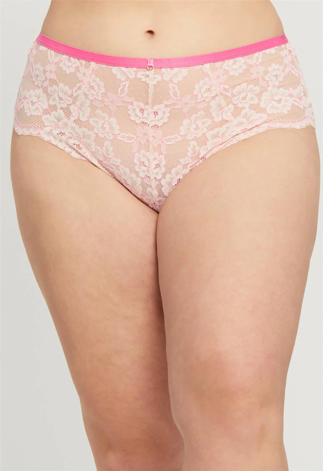 Montelle Pillow Talk Lace High Waist Panty 9517 - Champagne/Rosebloom