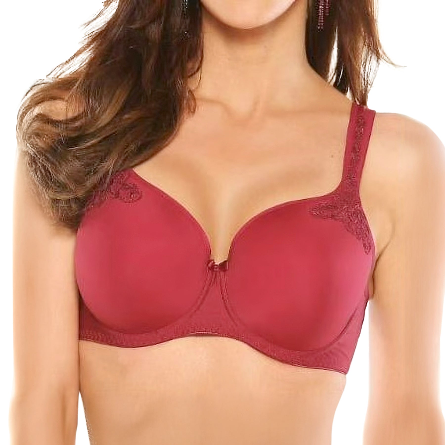 Fit Fully Yours Maxine Moulded Underwire Bra B1012 Deep Red Front