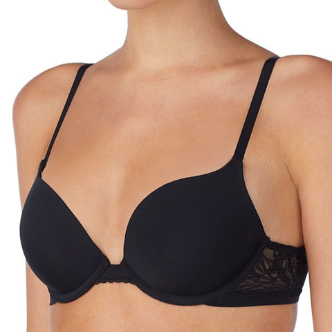 OnGossamer Sleek Micro Push Up Bra With Lace G9200 - Black