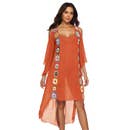 Open image in slideshow, Orange Beach Tunics Dress Women Cover Up Outing Bathing Suit Swimwear Bikinis Kaftan Beachwear Chiffon Long Irregular Beach Outlet
