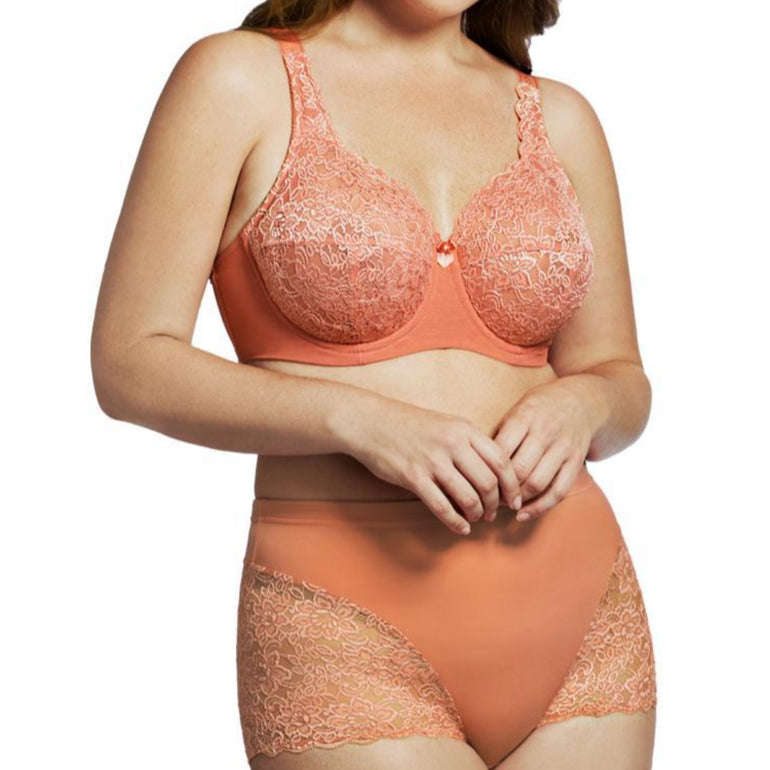 Elila Full Coverage Stretch Lace Underwire Bra 2311 In Coral 