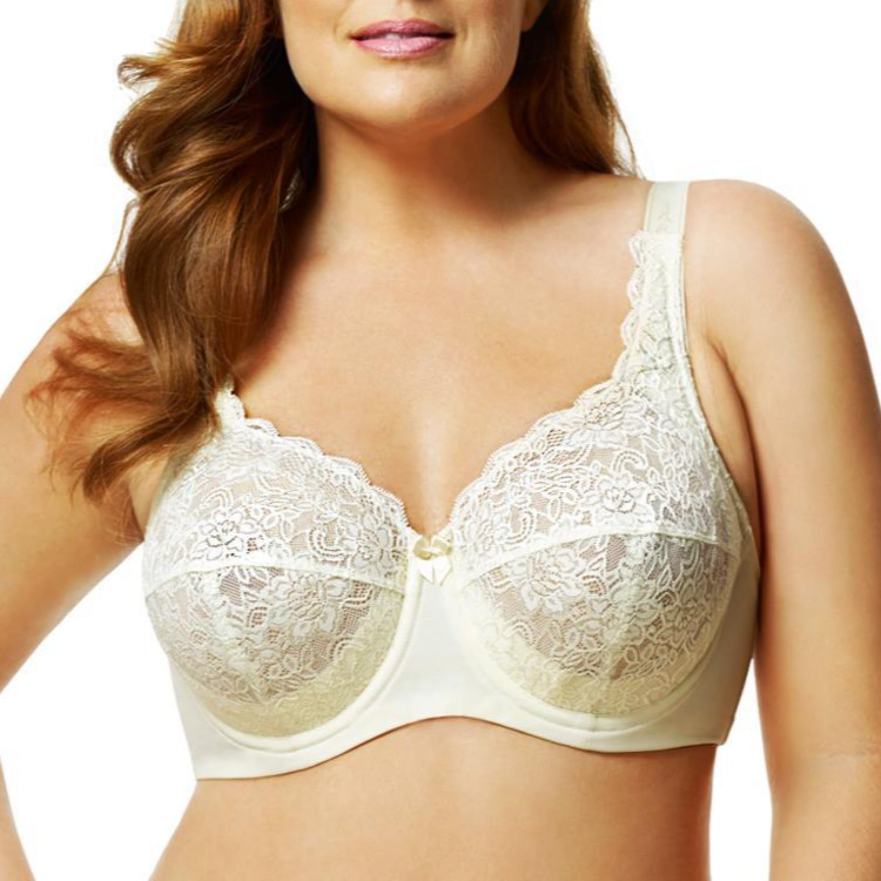 Full Coverage Stretch Lace Underwire Bra 2311 - Ivory