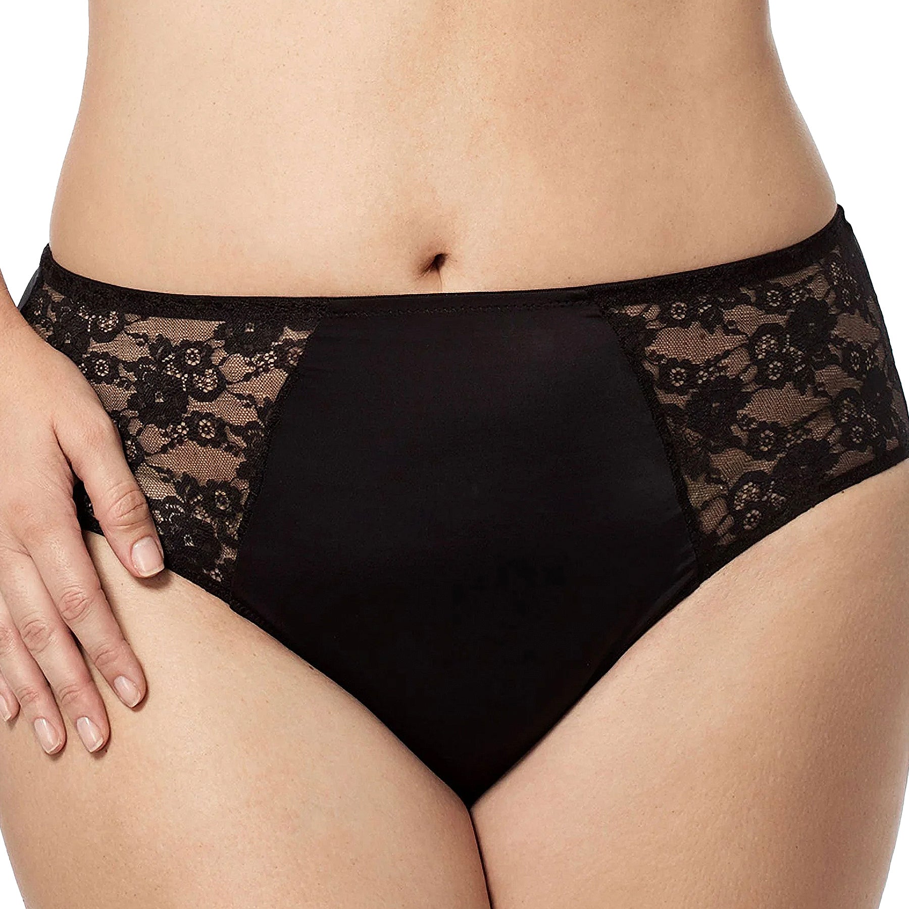 Elila Lace & Microfiber Panty 3503 Black Front