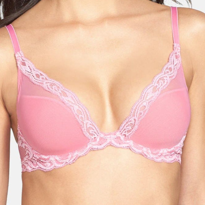 Natori Feathers Contour Plunge Bra 730023 - Pink Icing